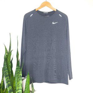 Nike TechKnit Ultra Men's Long-Sleeve Running Shirt Gray - (CJ5346-010) - Sz L